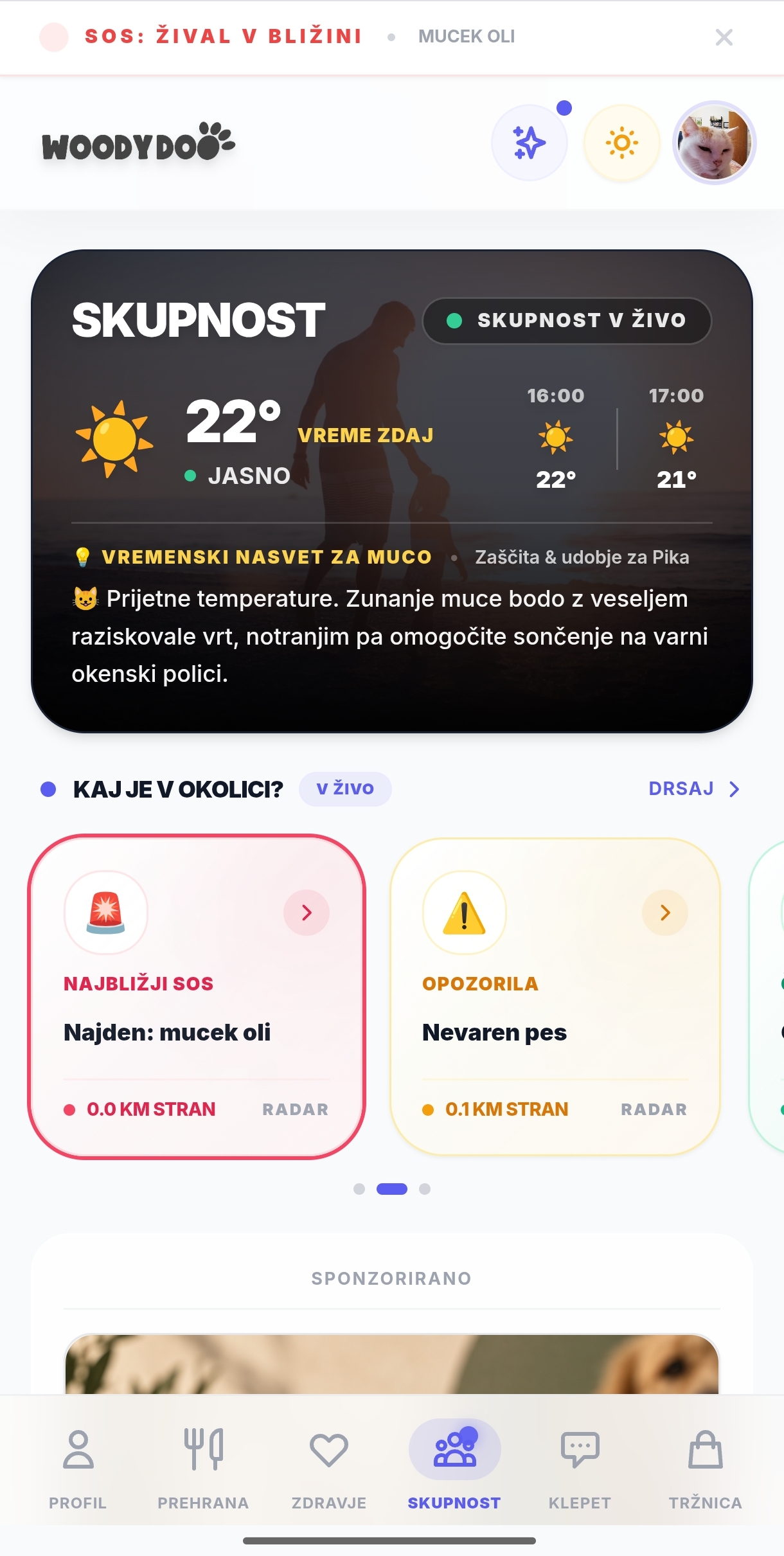 WoodyDoo aplikacija – Lokalna skupnost
